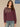 Pickled Beet Long Pleated Drop Shoulder Dolman Sleeve Crew Neck Abstract Beaded Sequined Embroidered Shoulder Detail Plus Size Knit Sweatshirt