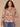 Macadamia Berry Multi Three Quarter Flounce Sleeve Honeycomb Embroidered Split V-Neck Ruffle Collar Abstract Print Slit Hem Plus Size Woven Top