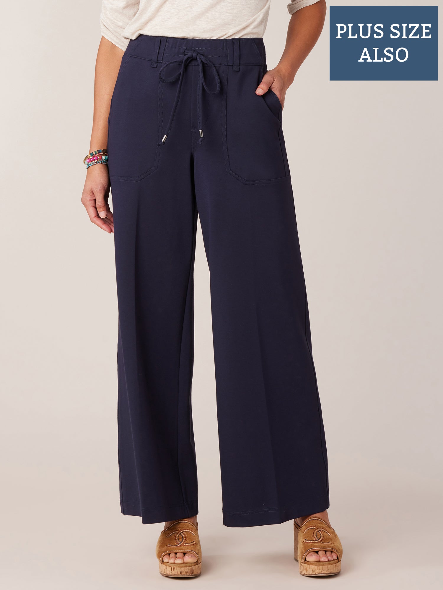 Relaxed Wide-Leg Primeblue Pants (Plus Size)