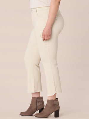 
            
                Load image into Gallery viewer, Stone Absolution High Rise Cropped Barely Boot Tulip Fray Hem Plus Size Bottoms
            
        