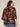 Black Tie Dye Multi Three Quarter Bell Sleeve Scallop Crochet Edge Open Front Printed Plus Size Woven Kimono