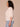 Off White Natural Three Quarter Pleated Sleeve Boat Neck Keyhole Back Embroidered Eyelet Palm Tree Scallop Hem Contrast Seam Plus Size Woven Top