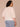 Off White Natural Three Quarter Pleated Sleeve Boat Neck Keyhole Back Embroidered Eyelet Palm Tree Scallop Hem Contrast Seam Plus Size Woven Top