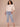 Off White Natural Three Quarter Pleated Sleeve Boat Neck Keyhole Back Embroidered Eyelet Palm Tree Scallop Hem Contrast Seam Plus Size Woven Top