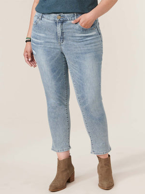 "Ab"solution Plus Size High Rise Light Blue Vintage Denim Distressed Skinny Jeans