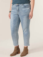 "Ab"solution Plus Size High Rise Light Blue Vintage Denim Distressed Skinny Jeans