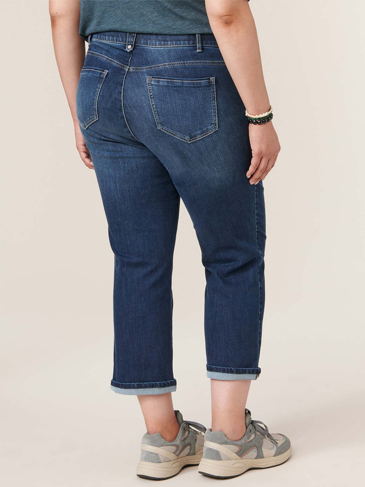 "Ab"solution Indigo Denim Plus Size Slim Straight Trouser Jeans