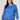 Lake Blue Long Blouson Sleeve Puff Shoulder Crew Neck Lace Applique Raw Edge Detail Plus Size Sweatshirt