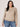 Sesame Long Blouson Sleeve Puff Shoulder Crew Neck Lace Applique Raw Edge Detail Plus Size Sweatshirt