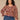 Pickled Beet Multi Long Tie Sleeve V-Neck Scallop Edge Embroidered Peplum Hem Abstract Floral Print Plus Size Woven Top