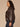 Chocolate Fudge Long Raglan Blouson Sleeve Collar Neck Zip Up Front Side Pockets Straight Cinched Hem Plus Size Pleather Jacket