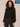 Black Copper Long Blouson Sleeve Rhinestone Embroidery Mock Neck Plus Size Sweater