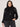 Black Long Blouson Sleeve Rhinestone Embroidery Mock Neck Plus Size Sweater