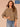 Laurel Oak Blue Shadow Seamless Three Quarter Dolman Sleeve Scoop Neck Abstract Leaf Embroidery Shirttail Hem Plus Size Knit Top