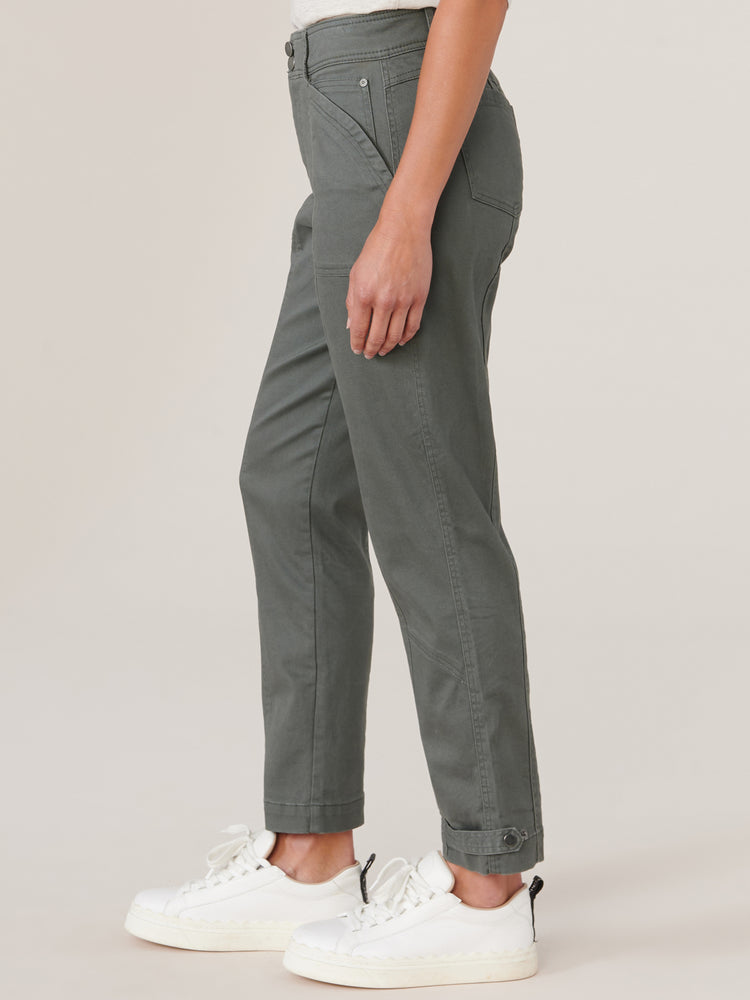 Thyme "Ab"solution High Rise Tapered Utility Snap Hem Plus Size Pant