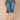 Blue Denim Absolution Mid-Rise 3D Embroidered Bow Back Pockets Cropped Side Slit Hem Skimmer Plus Size Jean