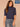 Midnight Sapphire Elbow Cuff Sleeve Turtle Neck Cable Stitch Mix Plus Size Sweater
