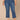 Blue Denim Absolution High Rise Center Seam Cropped Slit Hem Subtle Fading Detail Kick Flare Plus Size Jean