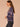 Evening Blue Graham Cracker Multi Long Drop Shoulder Ruched Dolman Sleeve Round Mock Neck Banded Hem Abstract Floral Print Plus Size Sweater