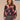 Dark Raisin Multi Long Pleated Blouson Sleeve Round Neck Shirttail Hem Floral Print Plus Size Sweater