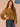 Jungle Moss Long Blouson Sleeve Boat Neck Abstract Print Bubble Hem Plus Size Knit Top