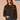 Heather Charcoal Ivory Long Dolman Blouson Drop Shoulder Sleeve Overlap High V-Neck Contrast Blanket Stitch Embroidery Detail Plus Size Sweater