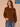 Heather Copper Ivory Long Dolman Blouson Drop Shoulder Sleeve Overlap High V-Neck Contrast Blanket Stitch Embroidery Detail Plus Size Sweater
