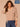 Birch Burn Henna Three Quarter Blouson Sleeve Surplus V-Neck Cased Hem Jacquard Band Striped Plus Size Knit Top