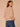Birch Burn Henna Three Quarter Blouson Sleeve Surplus V-Neck Cased Hem Jacquard Band Striped Plus Size Knit Top
