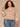Birch Burn Henna Three Quarter Blouson Sleeve Surplus V-Neck Cased Hem Jacquard Band Striped Plus Size Knit Top