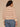 Birch Burn Henna Three Quarter Blouson Sleeve Surplus V-Neck Cased Hem Jacquard Band Striped Plus Size Knit Top