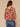 Flamingo Pink Multi Three Quarter Ruched Kimono Sleeve V-Neck Back Center Seam Shirttail Hem Floral Print Plus Size Woven Top
