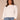 Heather Off White Long Banded Dolman Blouson Sleeve Scoop Neck Embroidered Pearl U-Yoke Uneven Hem Mixed Media Plus Size Knit Top