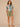 Bermuda Teal Multi Short Seamless Dolman Sleeve Scallop Embroidered Scoop Neck Shirttail Hem Abstract Leafy Placement Print Plus Size Knit Top
