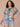 Bermuda Teal Multi Short Seamless Dolman Sleeve Scallop Embroidered Scoop Neck Shirttail Hem Abstract Leafy Placement Print Plus Size Knit Top
