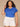 Pacific Blue Short Flutter Sleeve Crochet Scoop Neck Scallop Edge Detail Shirttail Hem Plus Size Knit Top