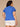 Pacific Blue Short Flutter Sleeve Crochet Scoop Neck Scallop Edge Detail Shirttail Hem Plus Size Knit Top