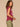 Beet Red Multi Extended Origami Cap Sleeve Floral Screen Print Scoop Neck Asymmetrical Ruched Side Plus Size Knit Top