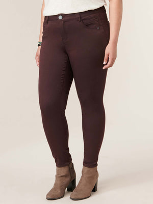 
            
                Load image into Gallery viewer, &amp;quot;Ab&amp;quot;solution Ankle Length Plus Size Colored Jegging Deep Burgundy
            
        