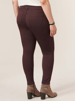 
            
                Load image into Gallery viewer, &amp;quot;Ab&amp;quot;solution Ankle Length Plus Size Colored Jegging Deep Burgundy
            
        