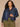 Indigo Denim Long Sleeve Collar Neck Button Front Oversized Breast Pockets Seaming Cropped Elastic Hem Plus Size Denim Jacket