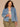 Light Blue Denim Long Sleeve Collar Neck Hidden Snap Front Waistband Tie Seaming Curved Peplum Hem Slits Plus Size Denim Jacket