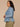 Light Blue Denim Long Sleeve Collar Neck Hidden Snap Front Waistband Tie Seaming Curved Peplum Hem Slits Plus Size Denim Jacket