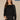 Black Long Drop Shoulder Sleeve Boat Neck Abstract Embroidered Shoulder Curled Edge Hem Pull Over Plus Size Sweater