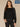 Black Long Drop Shoulder Sleeve Boat Neck Abstract Embroidered Shoulder Curled Edge Hem Pull Over Plus Size Sweater