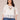 White Three Quarter Scallop Bell Embroidered Sleeve Double Flounce Peplum Scoop Neck Plus Size Woven Top