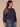Deep Navy Dark Mulberry Long Banded Drop Shoulder Sleeve Crew Neck Beaded Floral Applique Front Banded Hem Plus Size Knit Sweatshirt