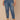 Blue Denim Absolution High Rise Slightly Arched Back Yoke Seamless Floral Embroidery Fray Hem Ankle Skimmer Plus Size Jean