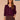 Dark Raisin Double Layer Three Quarter Sleeve V-Neck Button Down Front Contrast Scallop Edge Banded Hem Faux Twofer Plus Size Sweater Cardigan
