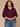 Dark Raisin Double Layer Three Quarter Sleeve V-Neck Button Down Front Contrast Scallop Edge Banded Hem Faux Twofer Plus Size Sweater Cardigan
